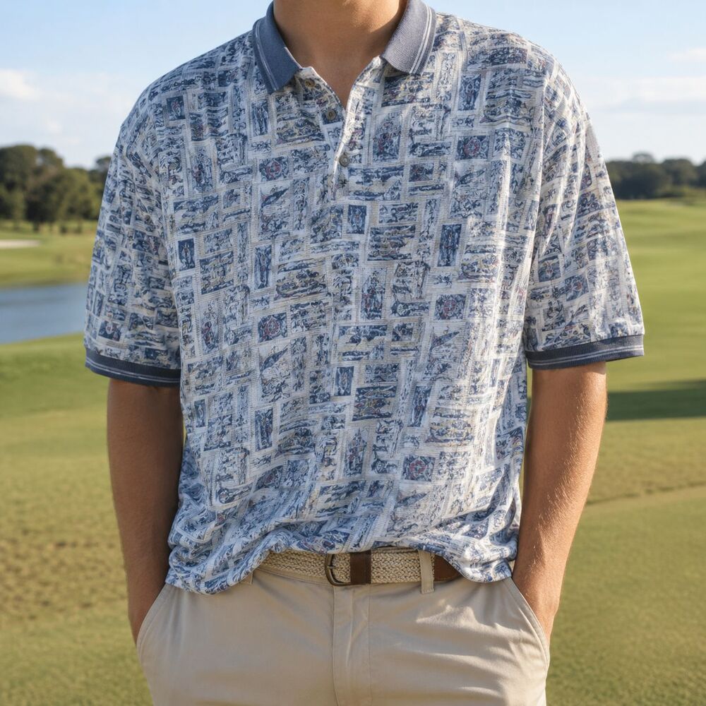 Boca Classics Tropical Polo Shirt Men’s M Flamingo Golf Cotton India